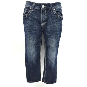I.Q. & Company dark wash jean capris